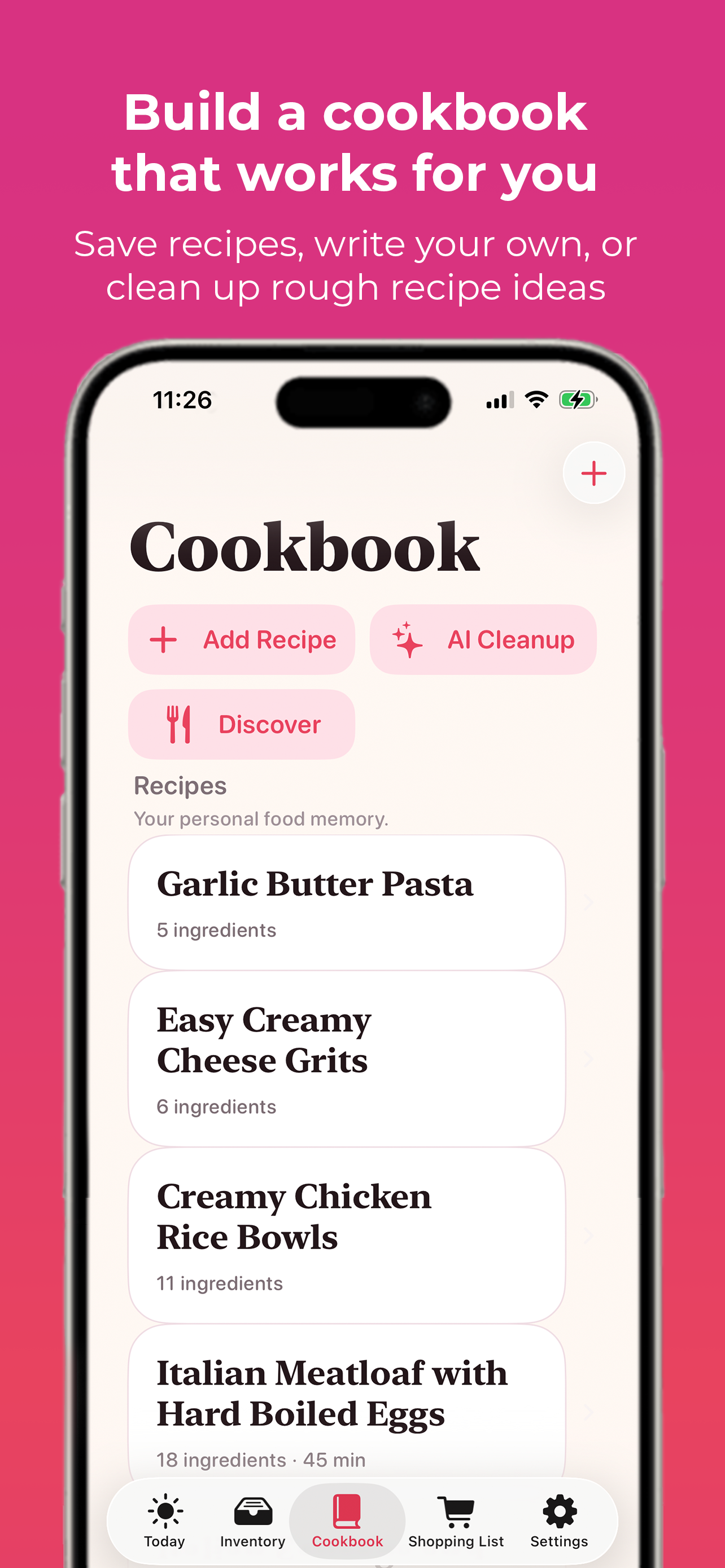 Gravitas Kitchen cookbook screen