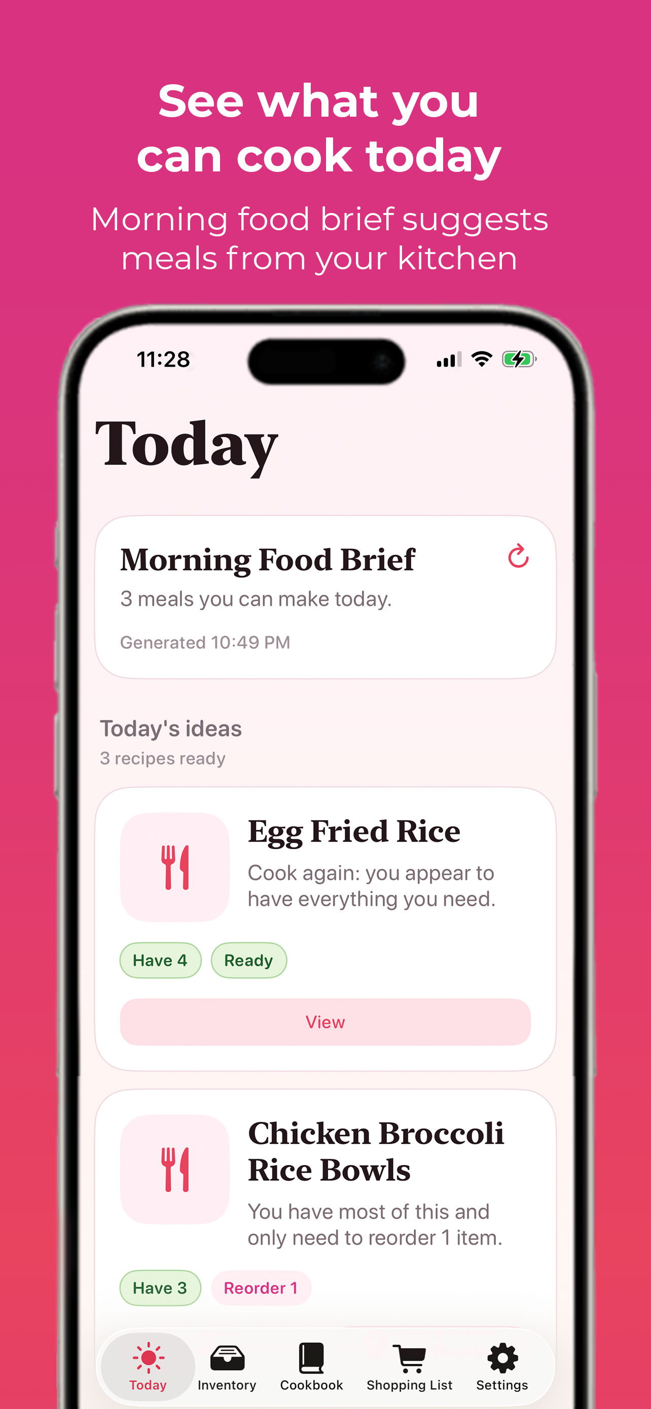 Gravitas Kitchen Morning Food Brief screen